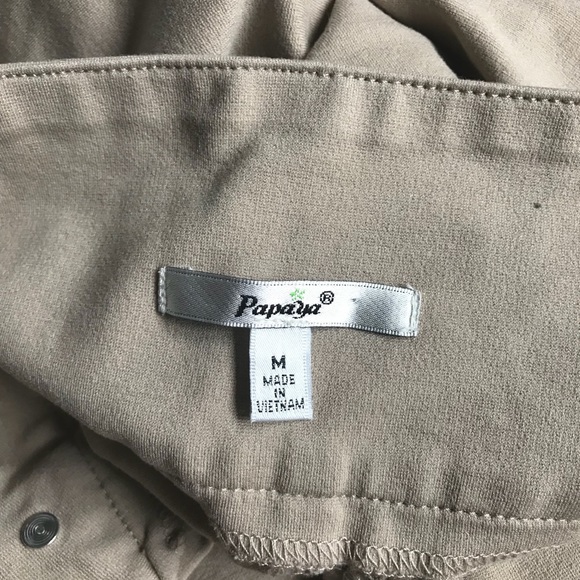 High Wasted Khaki Knit Pants from Papaya Size M - Picture 3 of 4